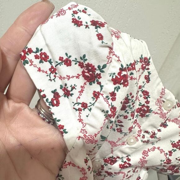 Janie and Jack Girls 18-24 Mos. Red Rose Holiday Floral Pleated Cap Sleeve Dress - Picture 6 of 12